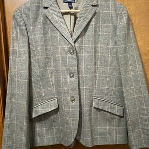 Lands' End Women's Green Plaid Blazer, Women's 14